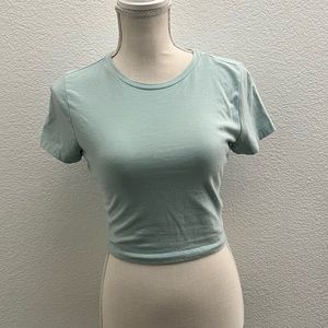 Light blue cropped tshirt